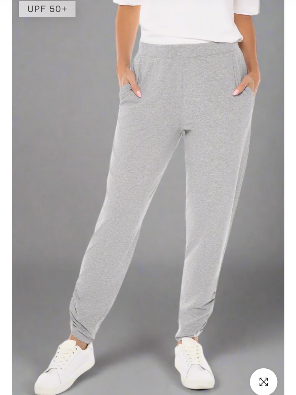 Coolibar Cafe Ruche Travel Lounge Sweat Pants in Grey Heather Women’s Size M